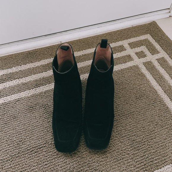 SUDED LEATHER MIUMIU BOOTS, WITH CRYSTAL - Picture 8 of 8